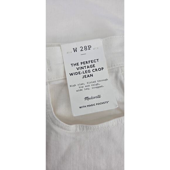 The Petite Perfect Vintage Wide-Leg Crop Jean in Tile White Size 28P - Picture 5 of 7